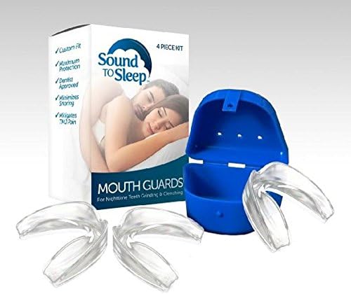 Teeth Grinding &amp; Clenching Dental/Sports Mouth Guard (3 Pack) - Anti-Bacterial Case Included - BPA &amp; Latex Free