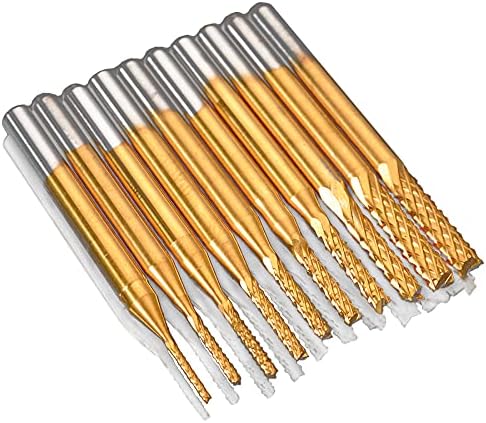 Kimlonton10ピーチタンコーティング超硬エンドミルカッター 彫刻ビット Cncルータービット 0 8 3 175 Mm1 Kimlonton10ピーチタンコーティング超硬エンドミルカッター 彫刻ビット Cncルータービット 0 8 3 175 Mm1
