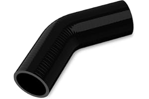 Endure 45 Degree Elbow Coupler Silicone Hose 4-Ply, 2.25-Inch(57mm), Couplers for High Performance Vehicles, Intake Piping, Length(102mm), Thickness (5mm), Automotive Silicone Hose - Black