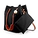 OCT17 Fashion Tassel buckets Tote Handbag, Women Messenger Hobos Shoulder Bags, Crossbody Satchel Bag - Black