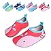 L-RUN Toddler's Barefoot Water Skin Shoes Aqua Socks for Surf Pool Yoga Beach Swim Exercise Red 6-7=EU 22-23