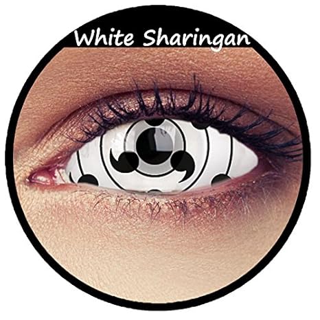 Weiße Naruto Shippuuden Sclera Kontaktlinsen 22mm Linsen White full Sclera contacts Modell:'White Sharingan'