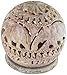 Souvnear 811778020721 Tealight Holder with Elephant Figurines Tendrils Carved on The Side and a Rosette on The Top, Beige