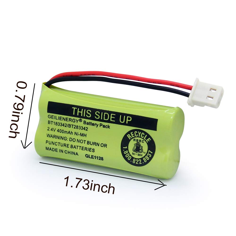 GEILIENERGY BT162342 BT262342 Battery Compatible with BT183342 BT283342 BT166342 BT266342 Vtech CS6114 CS6419 CS6719 with AT&T EL52300 CL80112 CS6719-2 Cordless Handsets (Pack of 4)