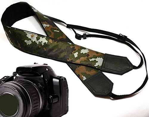 Camouflage camera strap. Original design DSLR / SLR camera strap. Durable, light weight and well padded camera strap. code 00178