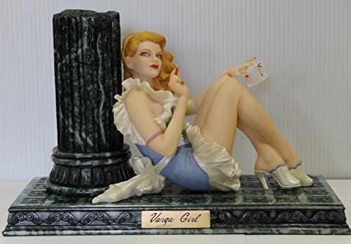 HEARST COMMUNICATIONS INC With a limited edition 3000 body serial number pedestal Varga Girl burger Girl Pin-Up Girl figure File-02 blue dress pinup girl figure