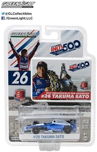 New 1:64 GREENLIGHT COLLECTION - Andretti Racing - #26 Takuma Sato - 2017 Indianapolis 500 Winner Diecast Model Car By Greenlight