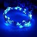 Viewpick 4m 40 LEDs Blue Fairy Lights Silver Wire String Lights AA Battery Powered Led String Starry Light for Outdoor Decorative Halloween Christmas Holiday Wedding Parties Activities