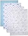 Nuby Cuddly Soft Baby 4 Piece Receiving Blanket Set, Puppy Print, Blue, 28