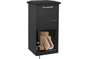 Ciao Stilista Extra Large Package Delivery Boxes for Outside, 17.6" x 15.7" x 39", 2.7 ft3 Storage Parcel Drop Box with Lock, Anti-Theft Lockable Parcel Drop Boxes for Outside