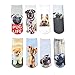 Zmart Women's Invisible Socks 3D Printed Cartoon Animal Dog Patterns Anklet Hosiery