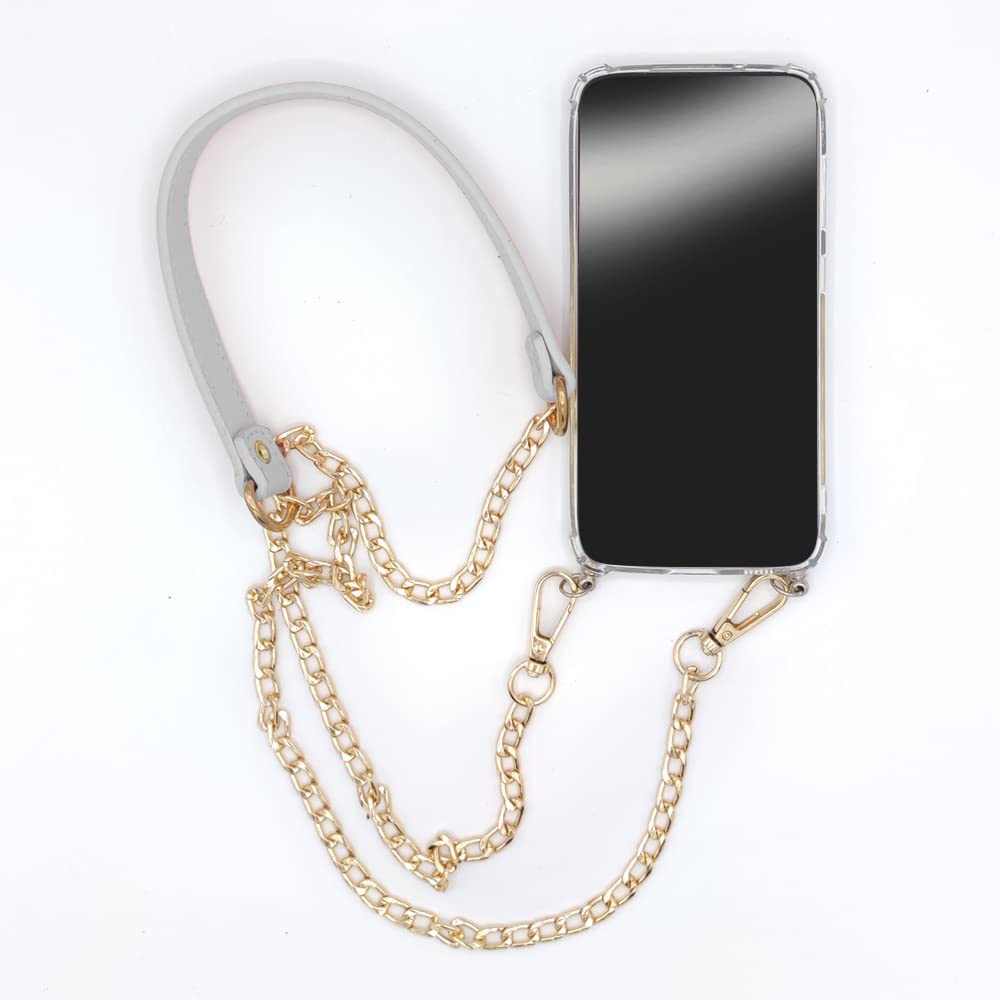 Transparent Reinforced Tempered Glass Case for Xiaomi Redmi Note 12 4G Lanyard/Cord Chain and White Leather