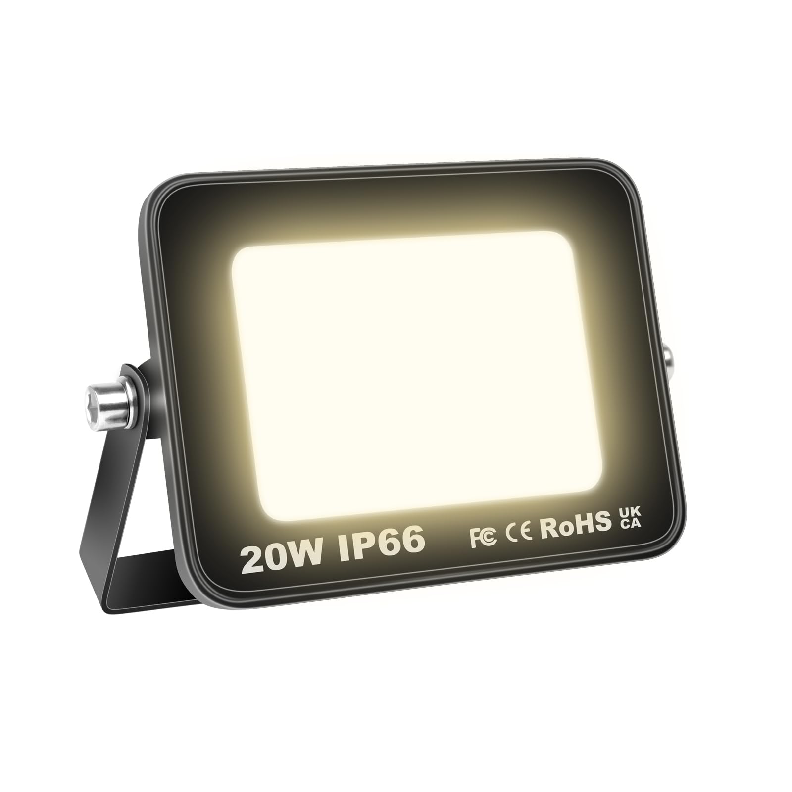 SKYWORLD 20W Outdoor LED Flood Light, 2000 Lumens Super Bright LED Floodlights, IP66 Waterproof Security Lights, 3000K Daylight Warm White for Garden Yard Backyard Garage Lawn Patio Warehouse