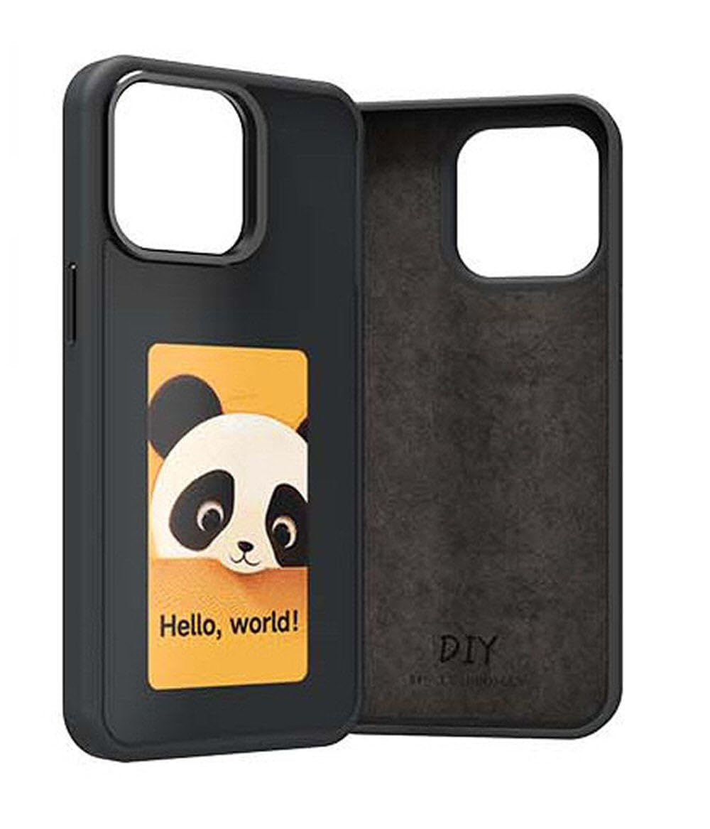 fonefunshop Case Compatible With iPhone 14 With NFC E Ink Ai Smart Display for Photos/Images Black