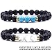 2 Packs Lava Stone Diffuser Bracelet Essential Oils Diffuser Bracelet, Aromatherapy Bracelet fro Women, Healing Bracelet Genuine Lava Beads Howlite Bracelet 8mm
