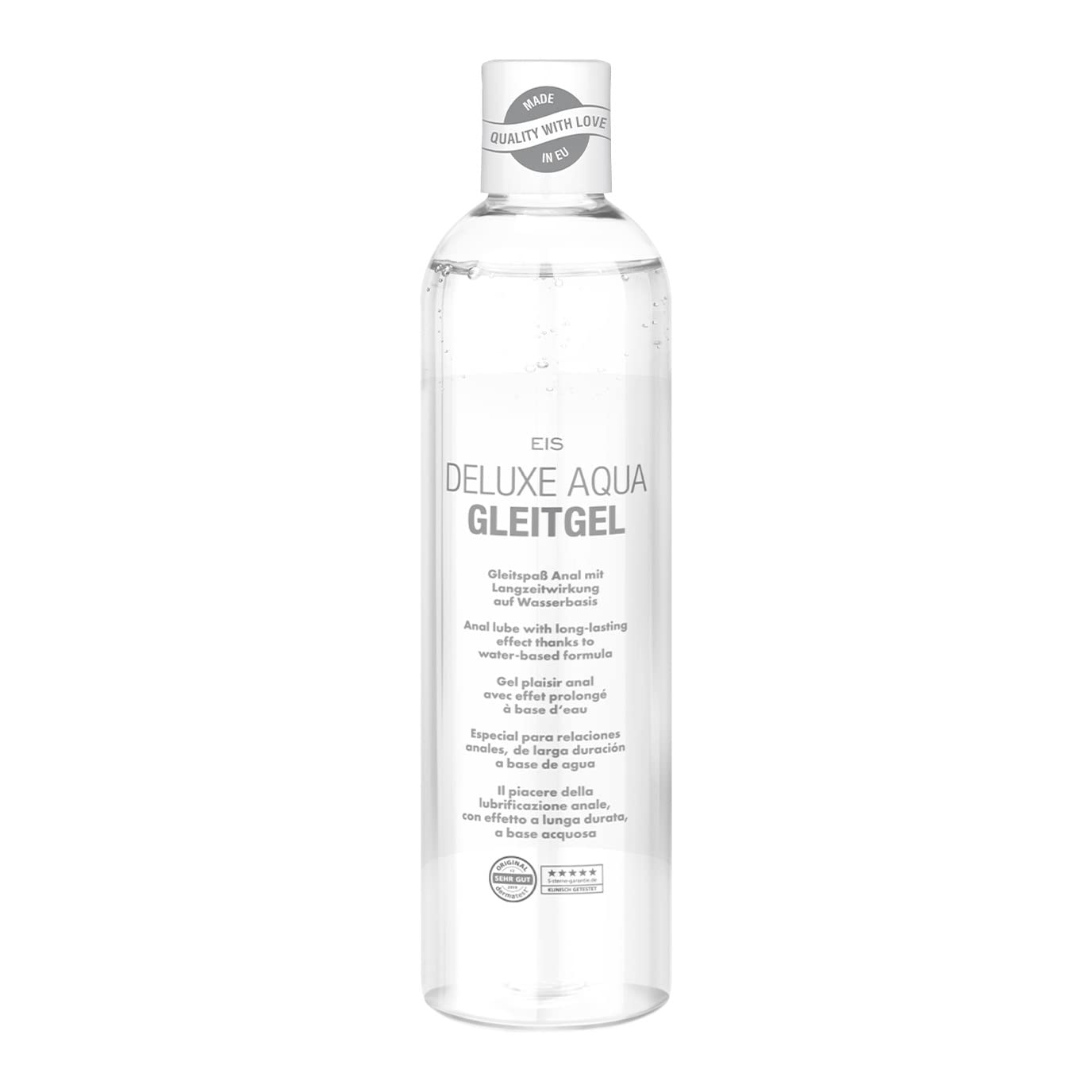 Water-Based Anal Intercourse Lubricant, EIS Deluxe Aqua Anal Lubricant with Long-Term Effects, for Intensive Anal Sex, Transparent, 300ml