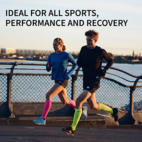 DANISH ENDURANCE Graduated Compression Socks (Solid Black 1 Pair, US Women 8-10 // US Men 6.5-8.5)