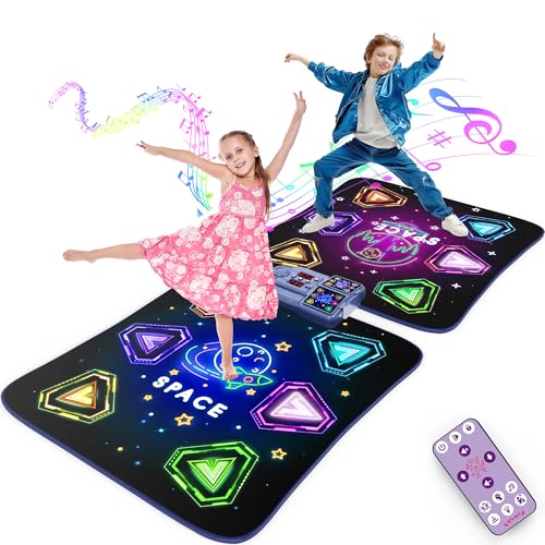 Dance Mat Toys for 3-12 Year Old Girls Boys,Dance Mat for Kids with Light Up 12-Buttons, 2-Player Dance Toy for Toddler with 5 Modes,Birthday Xmas Gifts for 3 4 5 6 7 8 9 10+ Year Old Girls Boys Kids