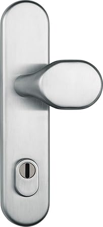 ABUS Tür-Schutzbeschlag HLZS814 ER edelstahl mit Zylinderschutz & beidseitigem Drücker rund, 12229