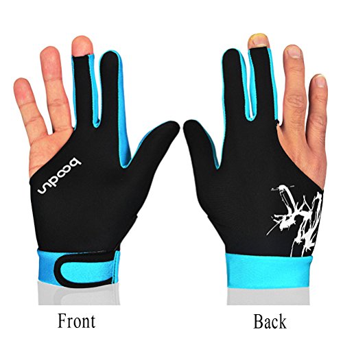 Billiard Gloves,Jelinda Billiards Pool Snooker Cue Shooters Gloves Snooker Gloves Elastic Lycra 3 Fingers Show Gloves for Man and Women (Sky blue M)