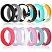 HOOPLE 12 Pack Silicone Wedding Rings for Women, Premium Grade Rubber Bands Wedding Band, Sports Gym Yoga Rubber Ring Comfortable Fit, Best Value Ring Pack Size 5-7 (Size 8)