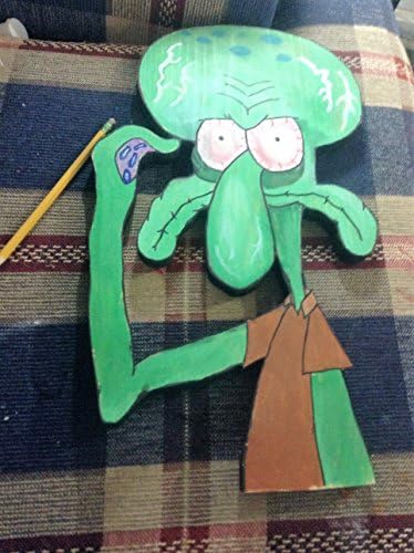 Squidward Hand Made Wood Wall Hanging