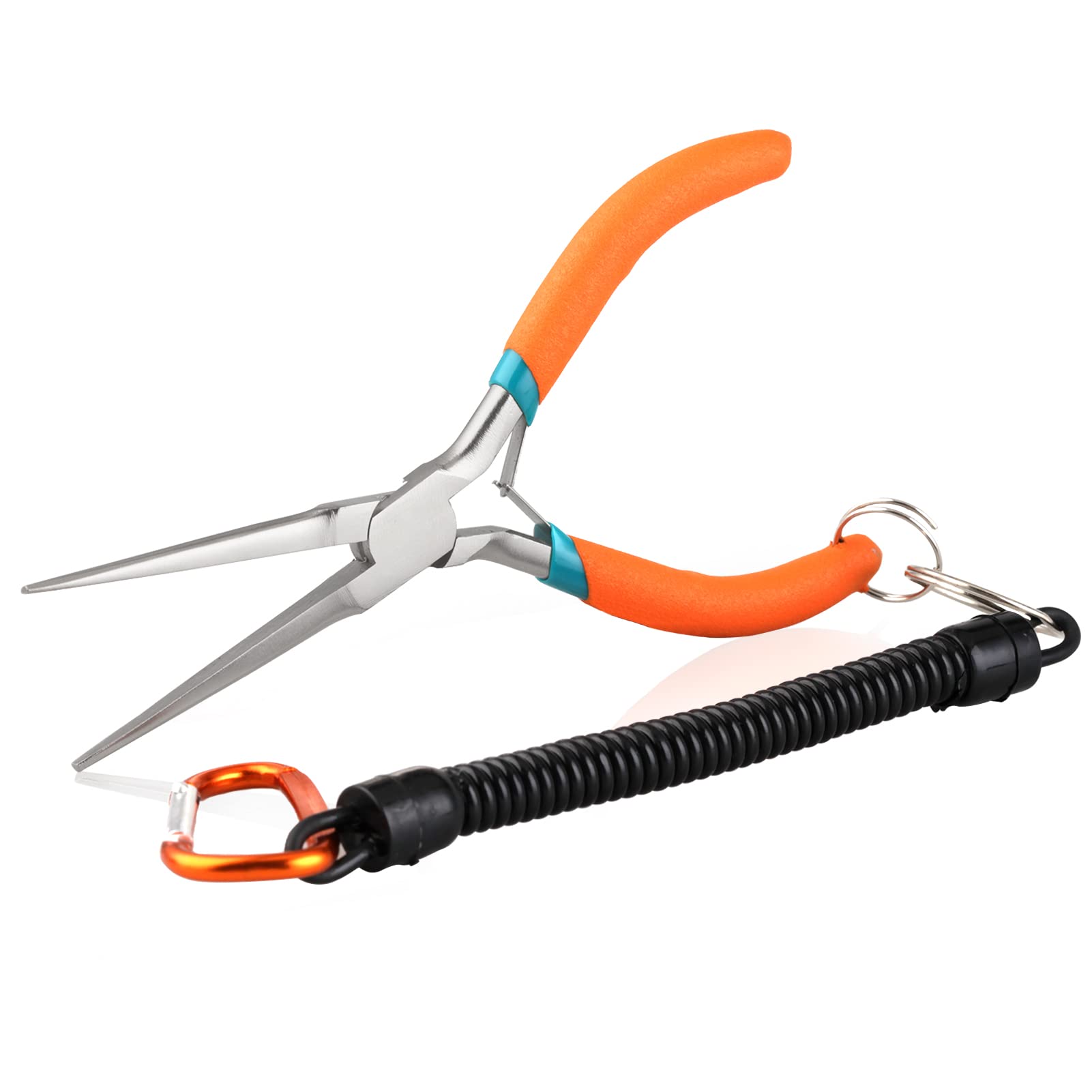 SPEEDWOX 6-Inch Needle Nose Pliers with Anti-Loss Lanyard Mini Long Nose Pliers with Non Serrated Edge Mini Precision Wire Looping Pliers for Hard to Reach Narrow Spaces