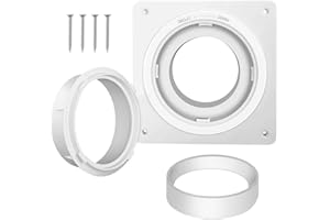 SundiooK Dryer Vent Wall Plate Connector Kit 4 Inch Hose, 7 x 7 Inches, Twist-Lock Quick for Connect, White, Compatible with 