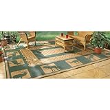 Guide Gear 9' x 12' Reversible Lodge Patio Mat Khaki / Hunter Green