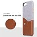 Lopie [Sea Island Cotton Series] iPhone 7 Plus/iPhone 8 Plus Case with Card Holder, Fabric Slim Back Cover with Leather Card Slot Design, Light Brown
