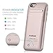 Kujian iPhone 6 Battery Case External Battery Backup Charger Case 3500mAh with Kickstand for iPhone 6/6S (Gold)