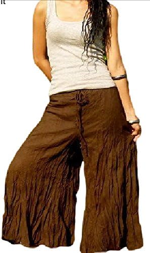 Extreme Quality Oversize Palazzo Trousers Slacks Wide Leg Harem Pants Yoga Boho Baggy Gypsy Hippie Choco