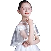 Girls Lace Flower Girl Bolero Shrugs Shawl Wrap Kids Spring Summer Party Dress Cover Up