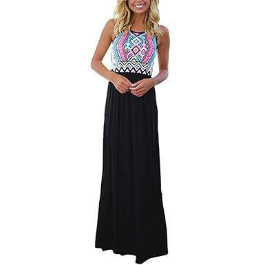 Kpilp Womens Sleeveless Aztec Print Summer Party Beach