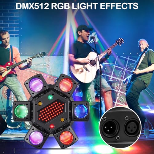DMX512 LED Beam Head Mobile Stage Light, RGB LED Disco Light with Remote Control, DMX512 Rotating Head Lights for Disco Bars Club Wedding Christmas Light Games