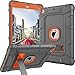 Case for iPad 9.7 2018,Case for New iPad 9.7 2017, iPad 6th Generation,CASY MALL Three Layers Heavy Duty Full Body Protective Case with Kickstand Orange