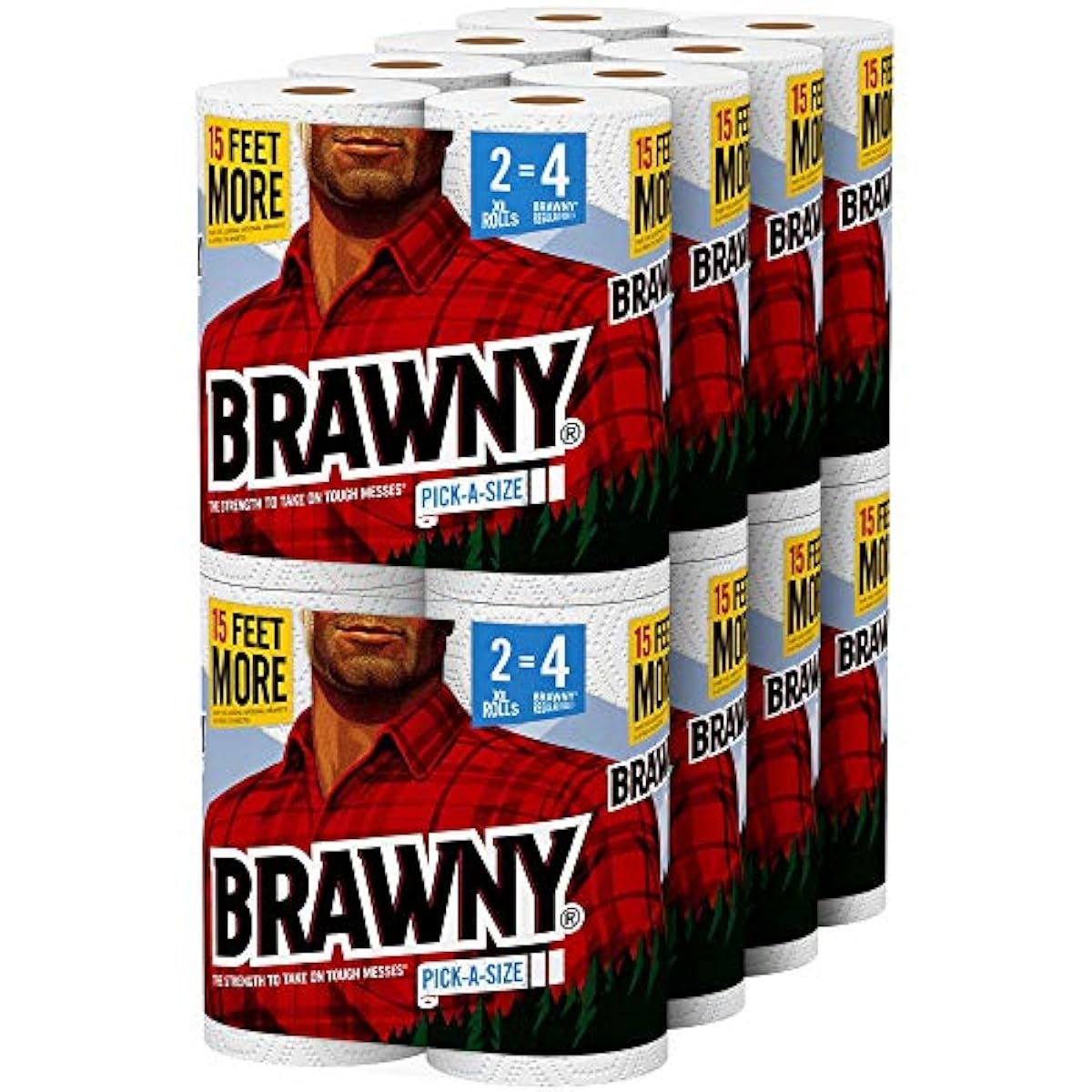 16 White XL Brawny Paper Towels Rolls For Cleaning Spills And Wiping