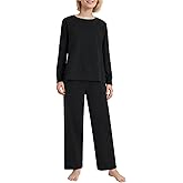Latuza Women's Petite Pajama Set Soft Cotton Long Sleeve Lounge Outfit