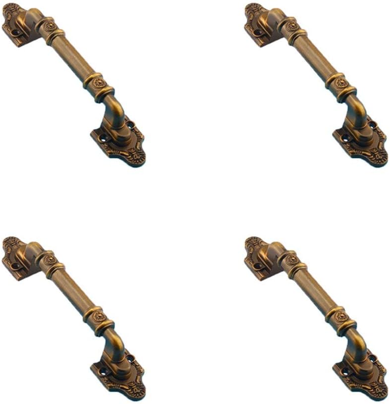 Polished vintage brass handle 4 Pack 195MM Antique Bronze/Brass Zinc Alloy Metal Door Handles Gate Pulls Vintage Rustic Attic Handles brass antique Chinese drawer wardrobe door handle