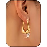 Boho Statement Earrings for Women Gold Dangle Earrings with Colored Resin Gemstone, Unique Baroque Drop Earrings, Handmade Bohemian Fashion Jewelry Gifts