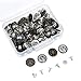 Shappy 50 Sets Metal Jeans Buttons Denim Replacement Buttons Tack Snap Buttons with Rivets and Storage Box for Jackets Jeans, Bronze and Silver