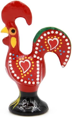 Ibergift Traditional Portuguese Aluminum Rooster Galo de Barcelos (2 Inches Tall, Red)