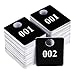 2 Sets – Plastic Numbered Tags, Coat Room Checks, Reusable Coatroom Hanger Claim Tickets, 2 Sets of 100 Consecutive Numbers (001-100)