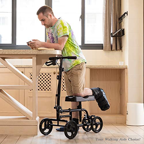ELENKER Knee Scooter Economy Steerable Knee Walker Ultra Compact