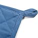 Potholders Set Trivets Kitchen Heat Resistant Pure Cotton Coasters Hot Pads Pot Holders Set of 6 for Everyday Cooking and Baking by 7 x 7 Inch (Blue)