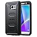 ULAK [Knox Armor] Rugged Dual Layer Hybrid Protective Case Front Cover Without Built in Screen Protector Holster for Samsung Galaxy Note 5 - Retail Packaging - Black