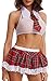 JOELLYUS Schoolgirl Lingerie Costume Outfit Cosplay Mini Skirt (White, S)