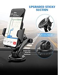 Mpow - Soporte universal para teléfono móvil de coche, diseño de un solo toque y almohadilla de gel adhesivo resistente lavable para iPhone X 8 8Plus7 7P 6s 6P, Galaxy S8 S7 S6, Google, LG, Huawei y otros teléfonos