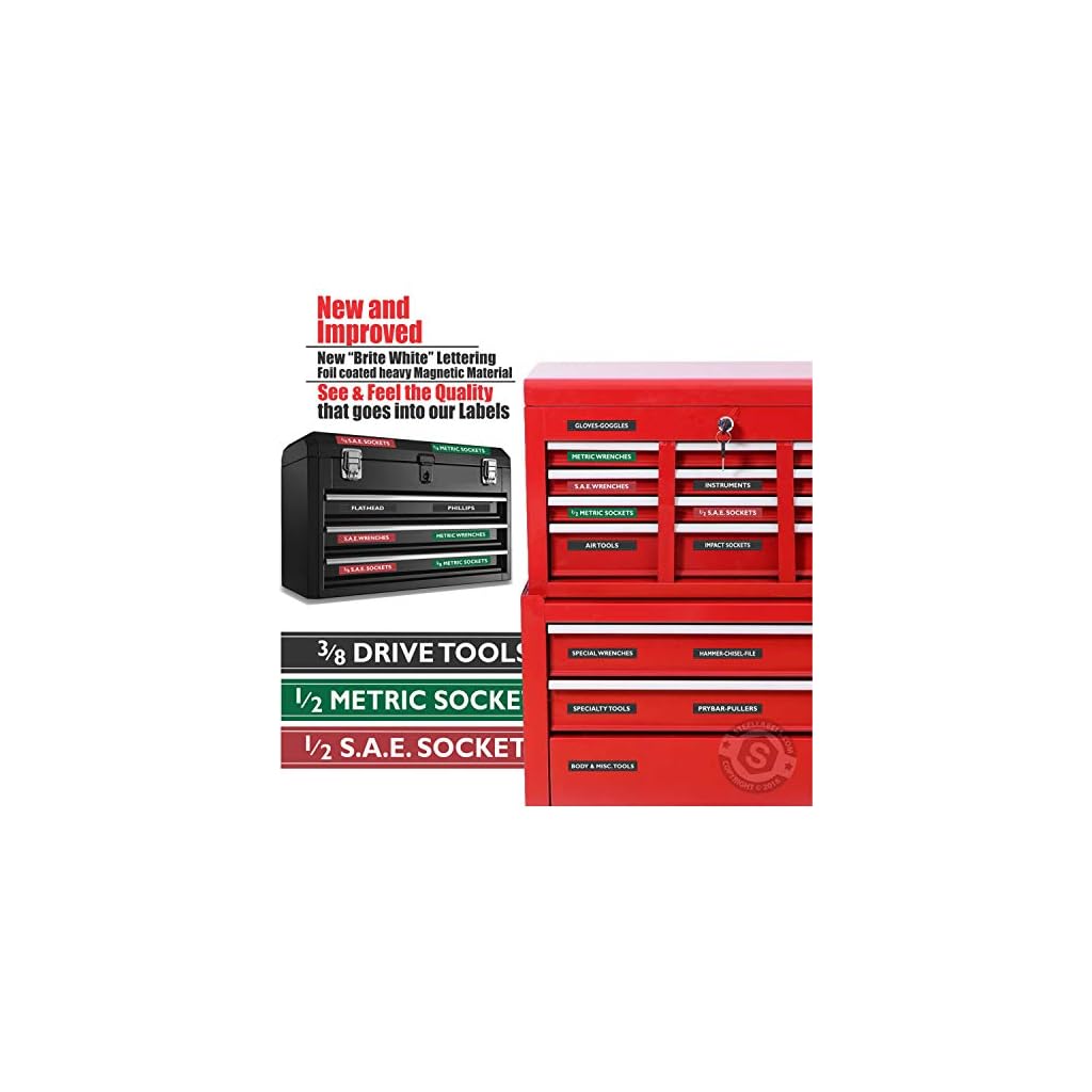 Tool Box Organizer Labels (green edition) organize boxes