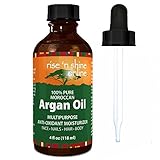 Pure Organic Argan Oil for Hair, Face, Skin & Cuticles - Natural Virgin Cold Pressed Moroccan Argan Oil Great Shampoo, Conditioner, Beard Spray & Mask. Excellent Hair Growth & Loss Treatment (4 oz)